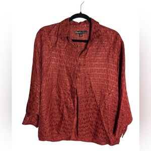 ELIZABETH AND JAMES | $395 R Metallic gold and rust blouse